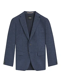 Slim-Fit Blazer Patterned Stretch Fabric