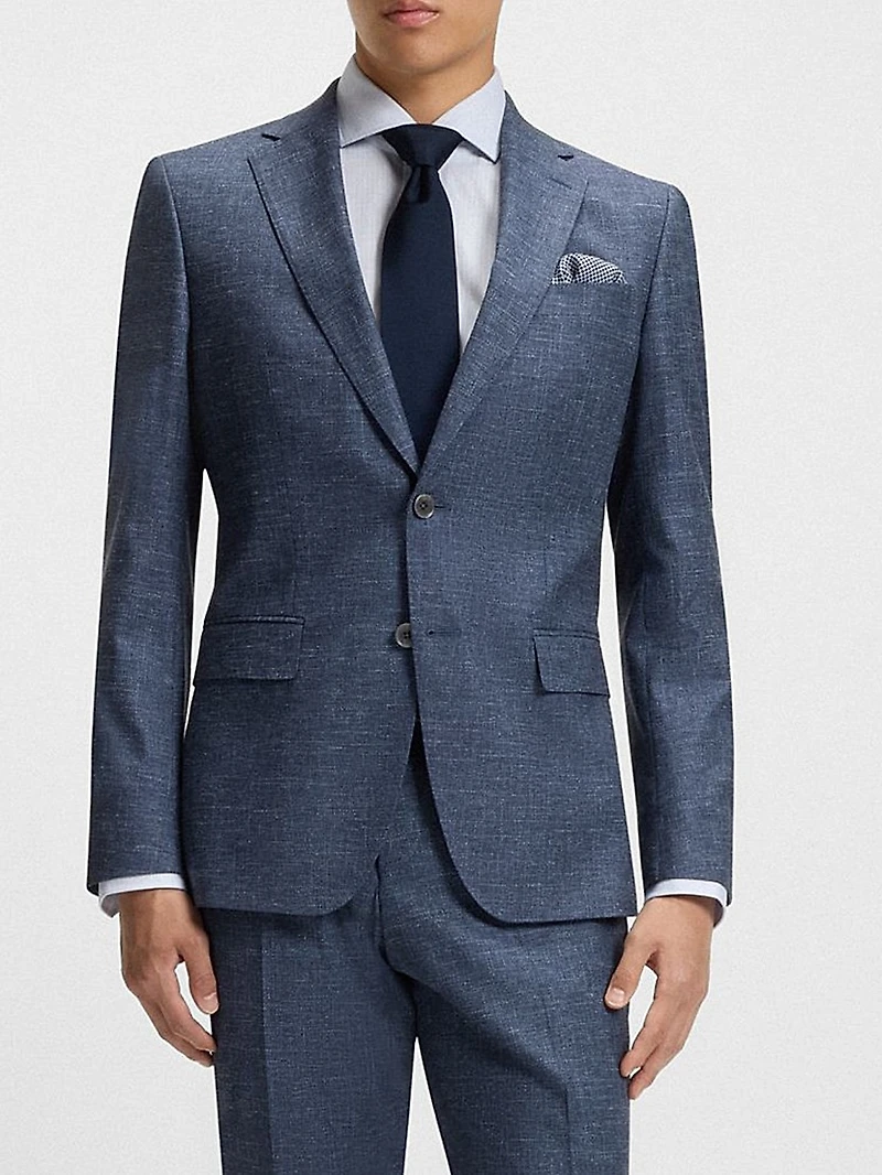 Slim-Fit Blazer Patterned Stretch Fabric