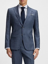 Slim-Fit Blazer Patterned Stretch Fabric
