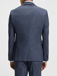Slim-Fit Blazer Patterned Stretch Fabric
