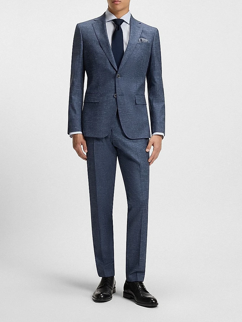 Slim-Fit Blazer Patterned Stretch Fabric