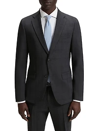 Slim-Fit Suit Checked Crease-Resistant Stretch Wool