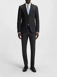 Slim-Fit Suit Checked Crease-Resistant Stretch Wool