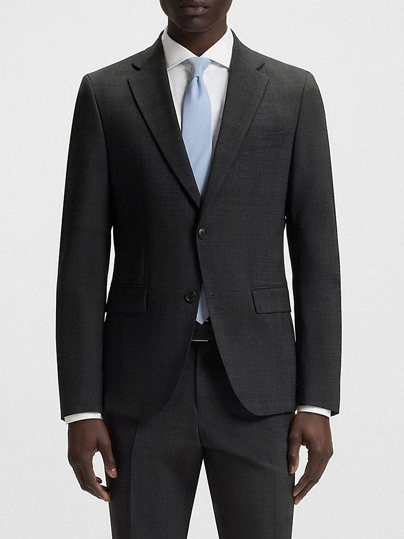 Slim-Fit Suit Checked Crease-Resistant Stretch Wool