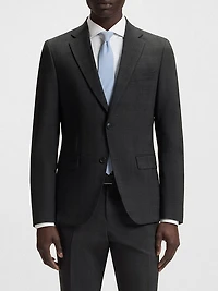 Slim-Fit Suit Checked Crease-Resistant Stretch Wool