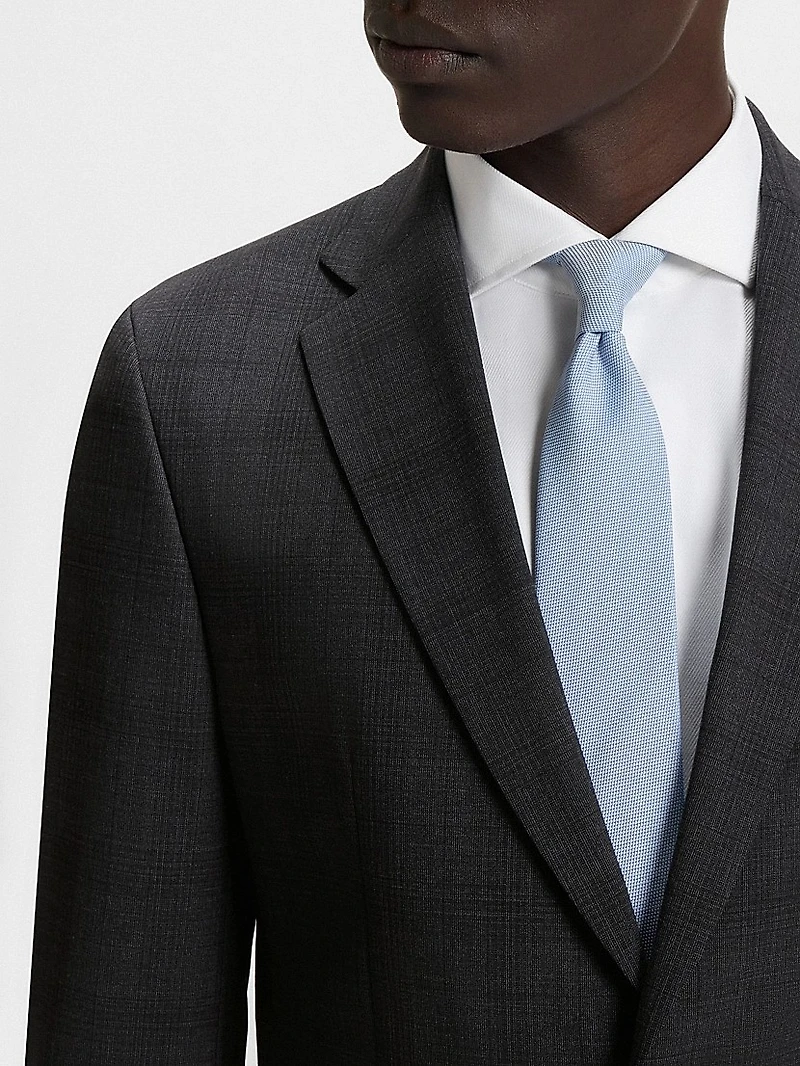 Slim-Fit Suit Checked Crease-Resistant Stretch Wool
