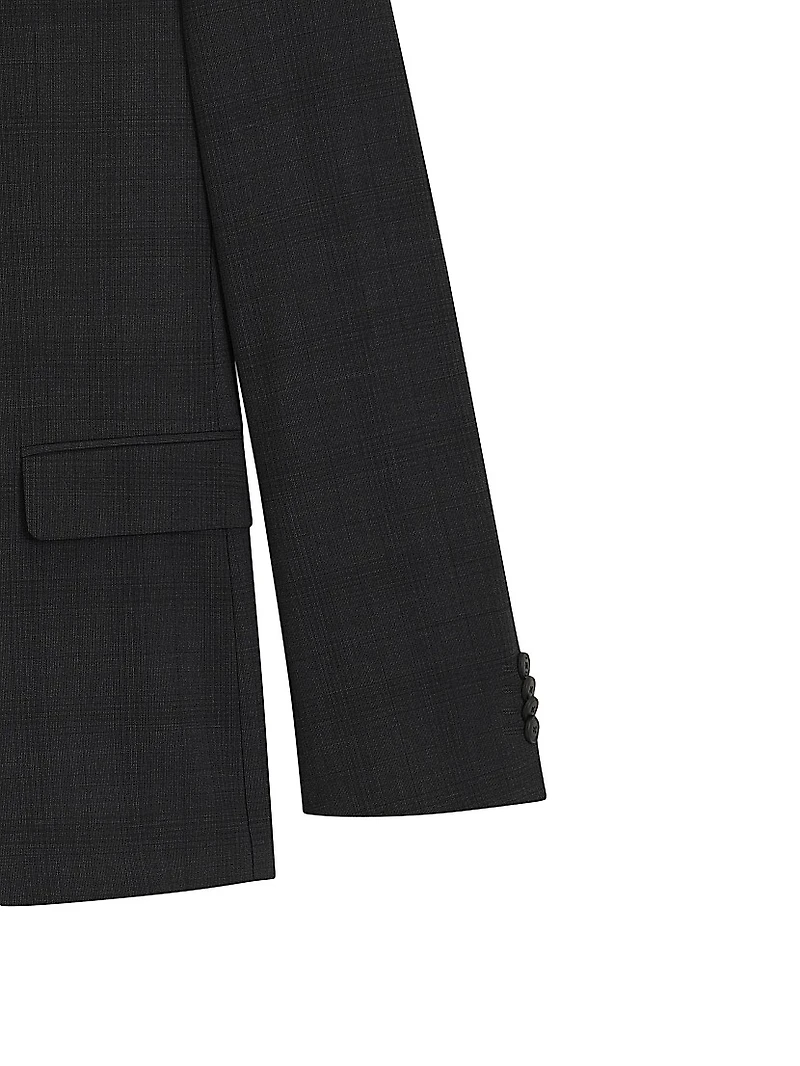 Slim-Fit Suit Checked Crease-Resistant Stretch Wool