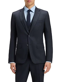 Slim-Fit Suit Micro-Patterned Stretch Wool