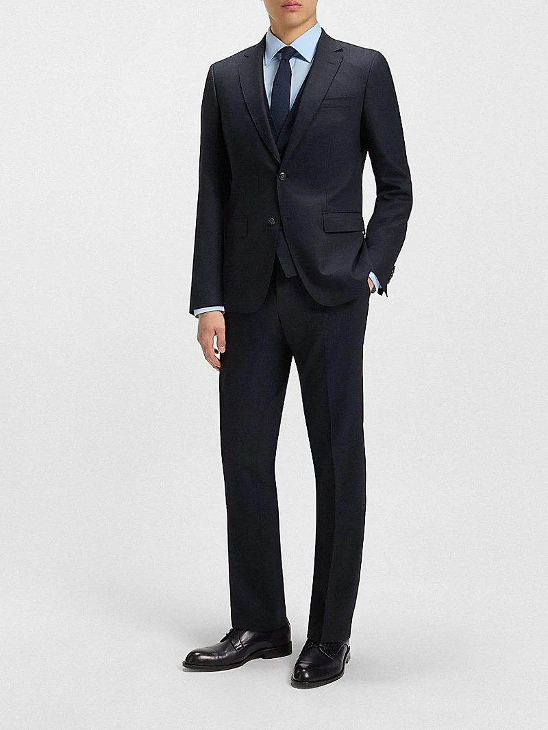 Slim-Fit Suit Micro-Patterned Stretch Wool