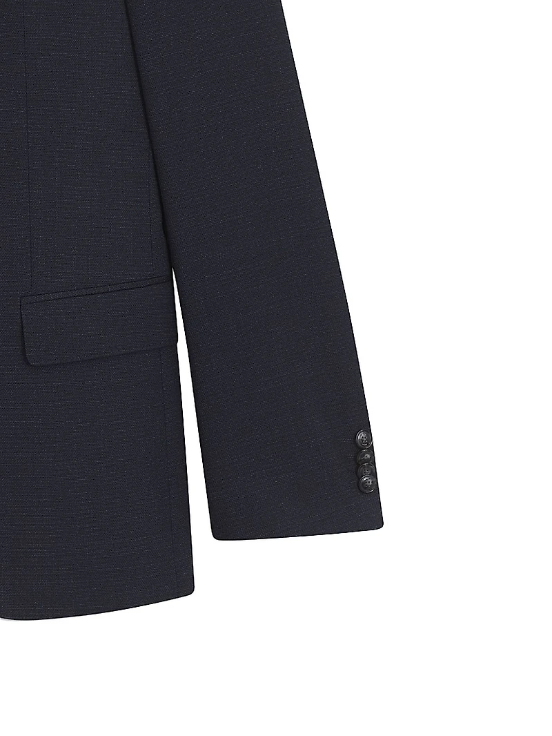 Slim-Fit Suit Micro-Patterned Stretch Wool