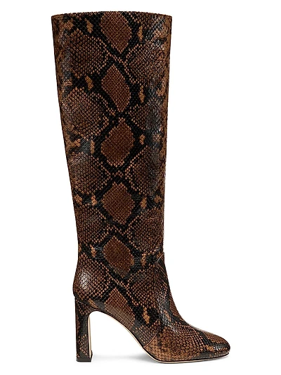 Babette 85MM Snake-Embossed Leather Tubo Boots