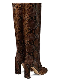 Babette 85MM Snake-Embossed Leather Tubo Boots