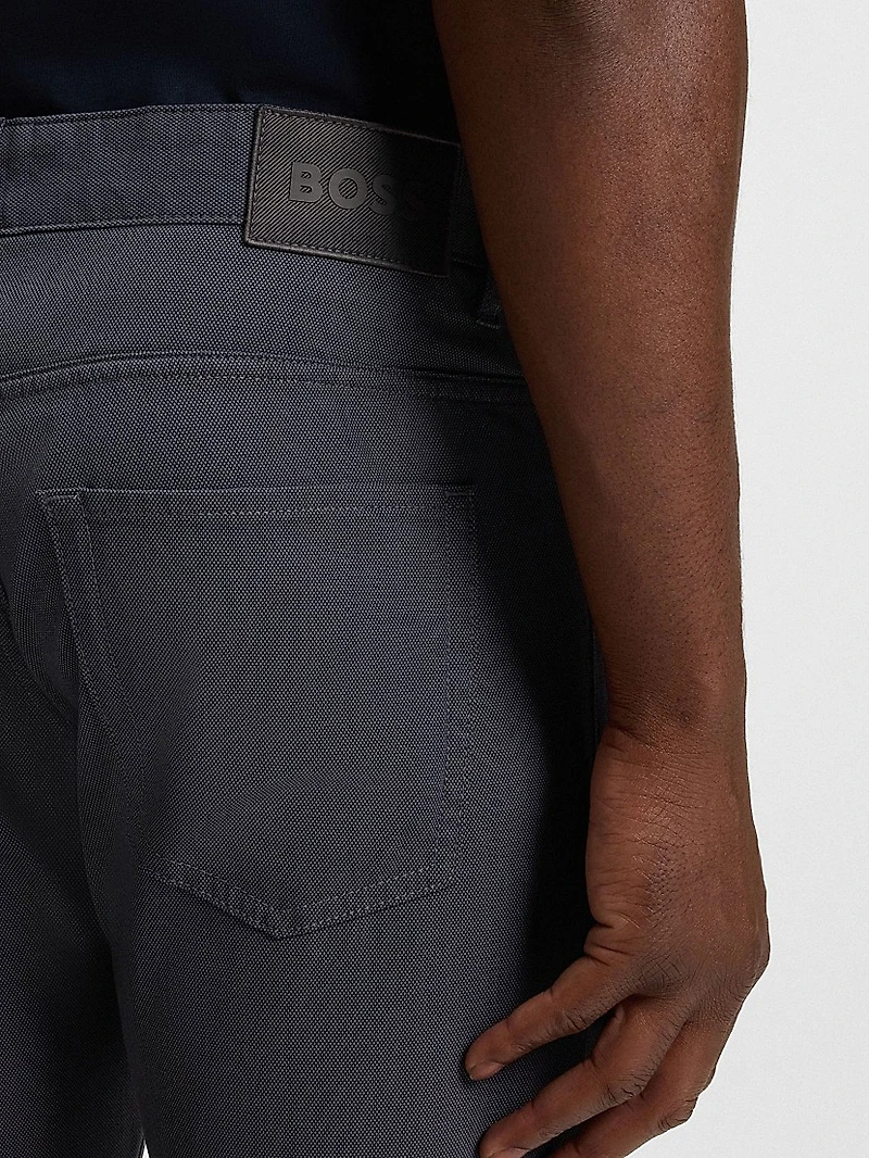 Delaware Slim-Fit Trousers Patterned Stretch Cotton