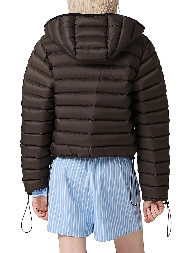 Light Pongé Down Hoodie Jacket
