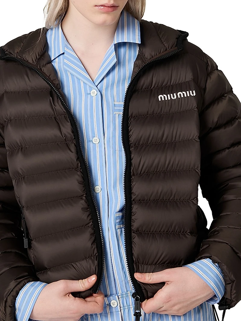 Light Pongé Down Hoodie Jacket