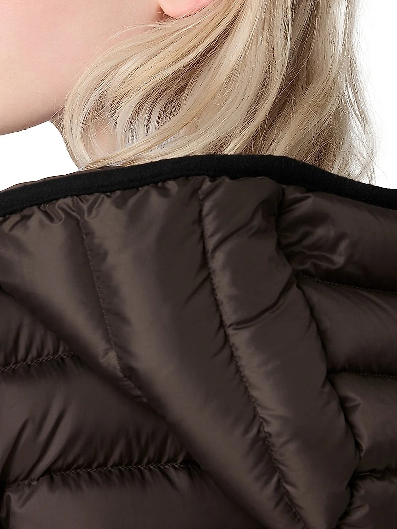Light Pongé Down Hoodie Jacket