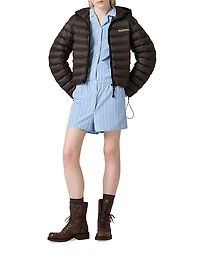 Light Pongé Down Hoodie Jacket