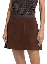Fran Suede Patch Pocket Miniskirt