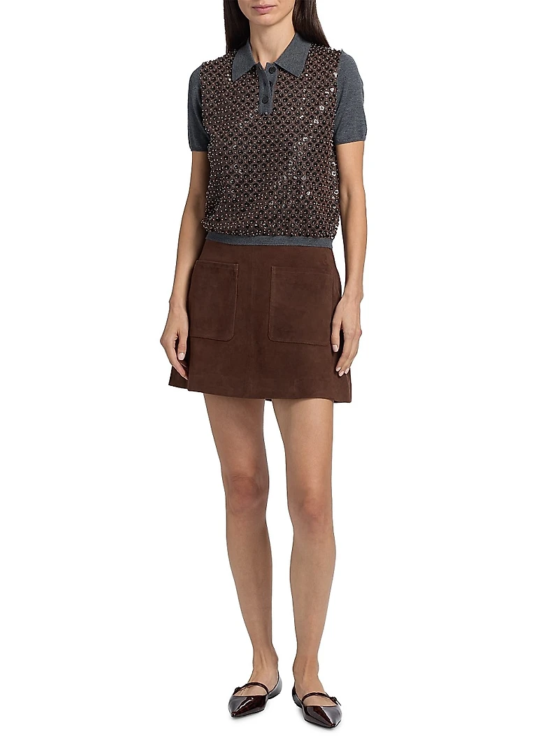 Fran Suede Patch Pocket Miniskirt