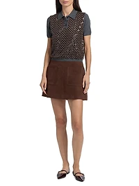 Fran Suede Patch Pocket Miniskirt