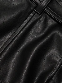 Hudley Faux-Leather Midi-Skirt