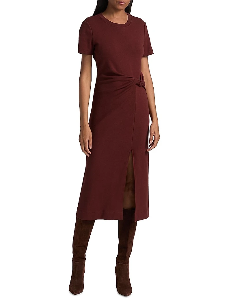 Cody Twisted Stretch-Cotton Midi-Dress