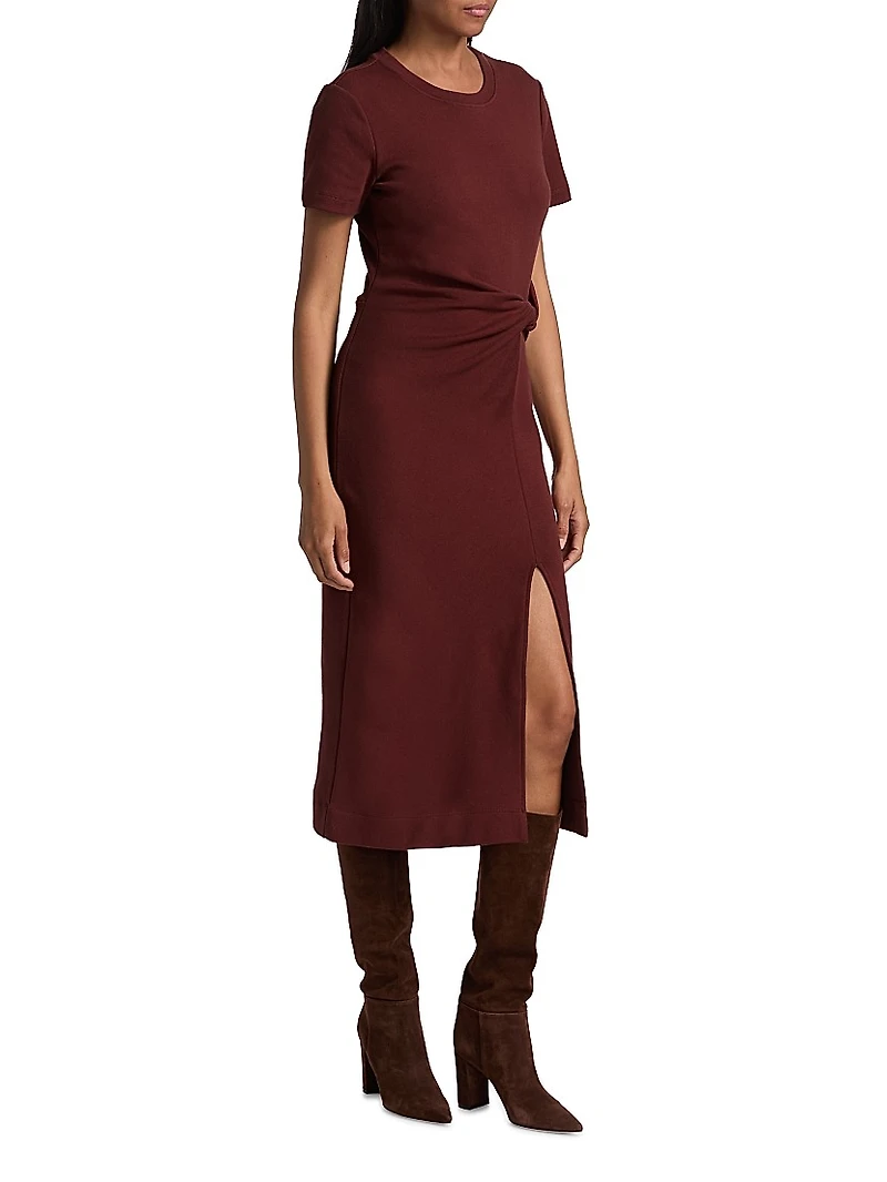 Cody Twisted Stretch-Cotton Midi-Dress