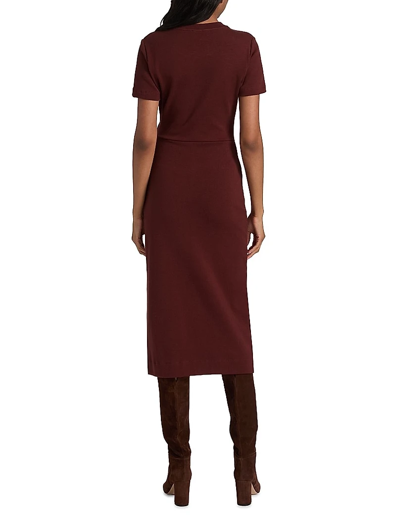 Cody Twisted Stretch-Cotton Midi-Dress