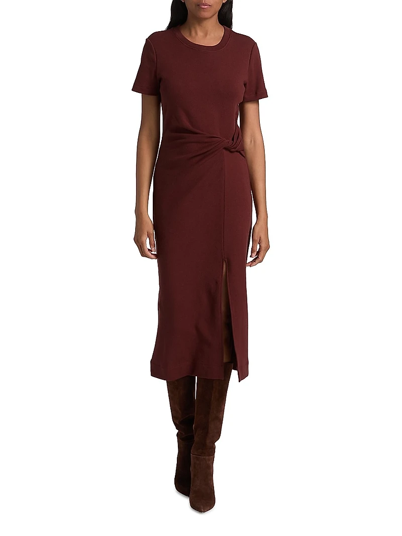 Cody Twisted Stretch-Cotton Midi-Dress