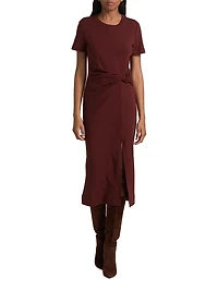 Cody Twisted Stretch-Cotton Midi-Dress