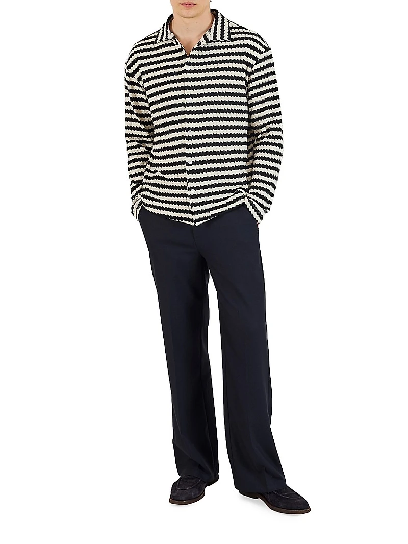 Chevron Jacquard Knit Shirt