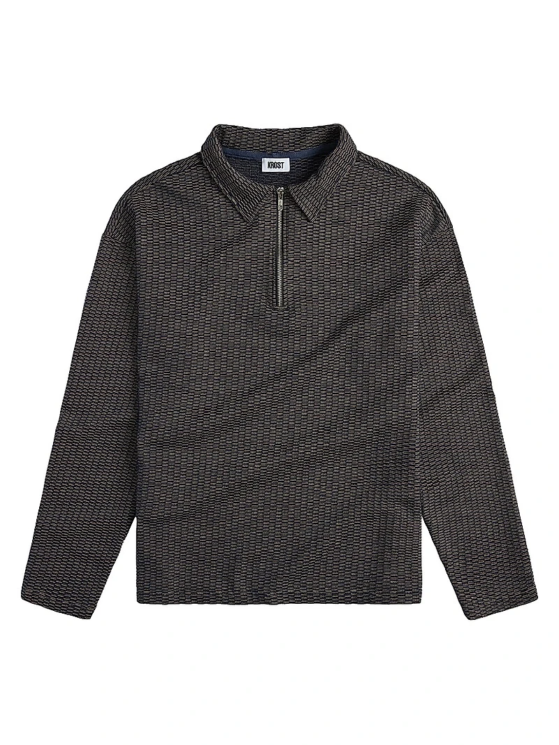 Mini Jacquard Zip Polo Shirt