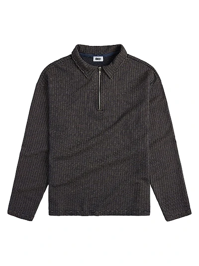 Mini Jacquard Zip Polo Shirt