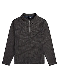 Mini Jacquard Zip Polo Shirt