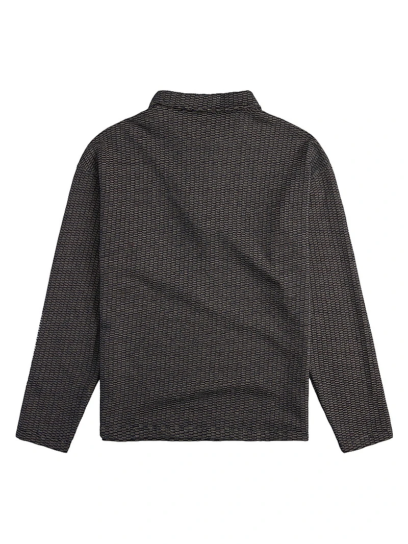 Mini Jacquard Zip Polo Shirt
