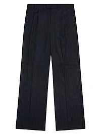 Twill Striped Pleated Trousers