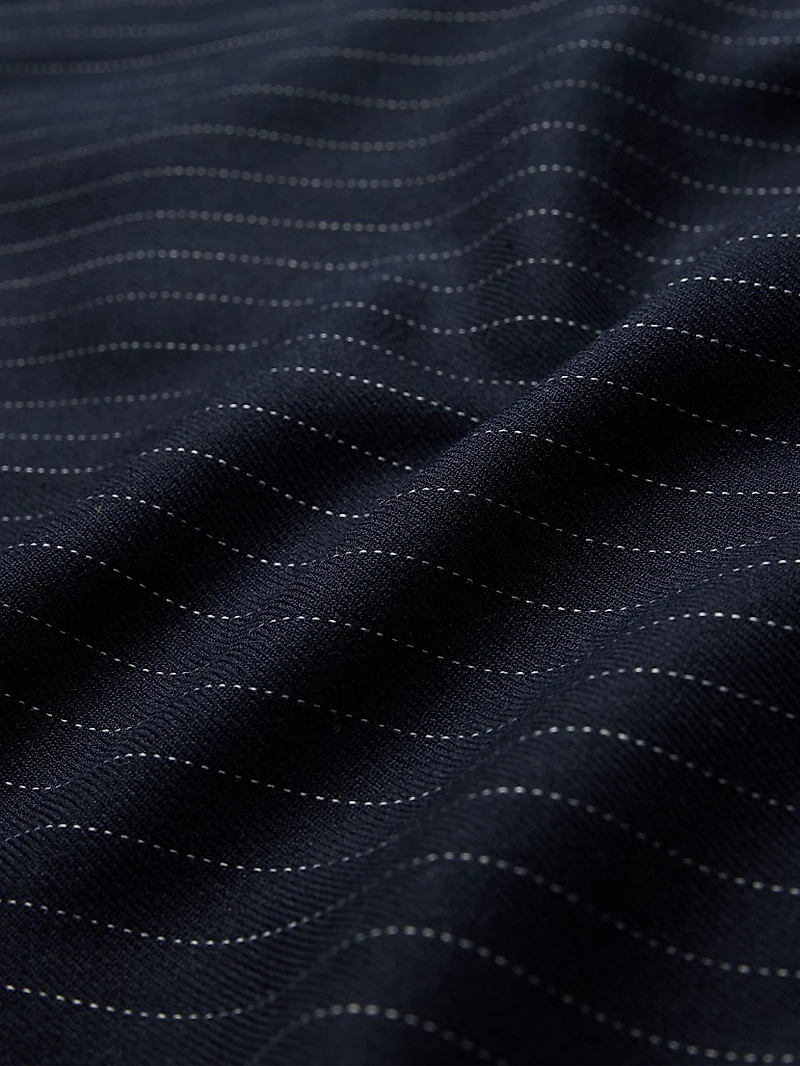 Twill Striped Pleated Trousers