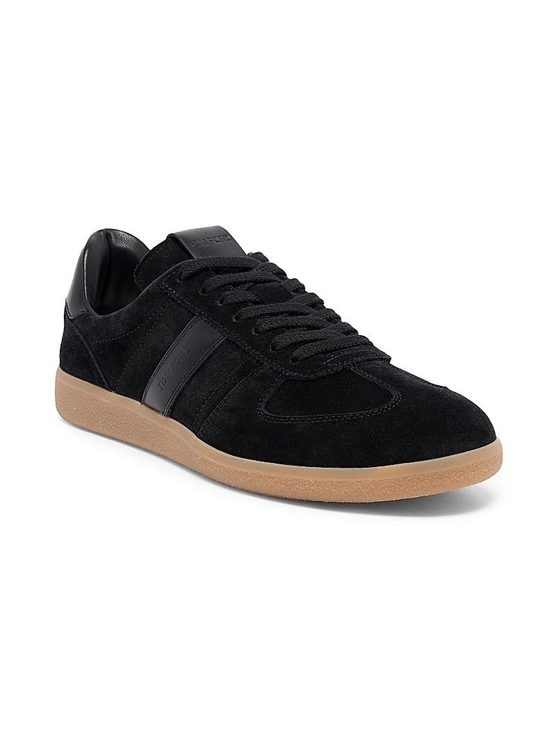 T-Bar Leather & Suede Low-Top Sneakers