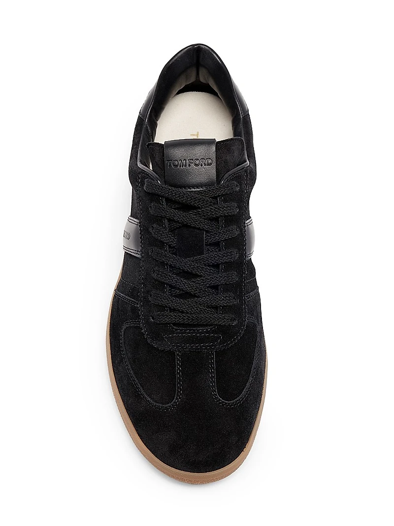 T-Bar Leather & Suede Low-Top Sneakers