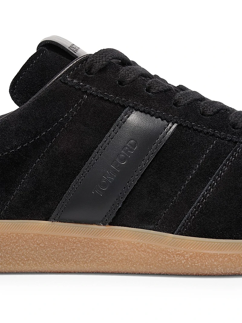 T-Bar Leather & Suede Low-Top Sneakers