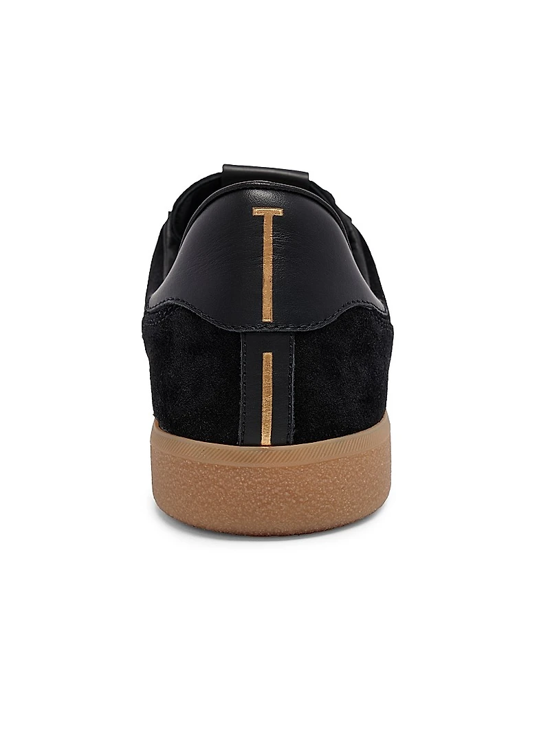 T-Bar Leather & Suede Low-Top Sneakers
