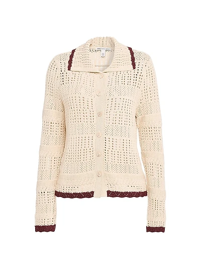 Cotton Pointelle Cardigan