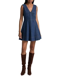 Nova Denim Fit-and-Flare Minidress