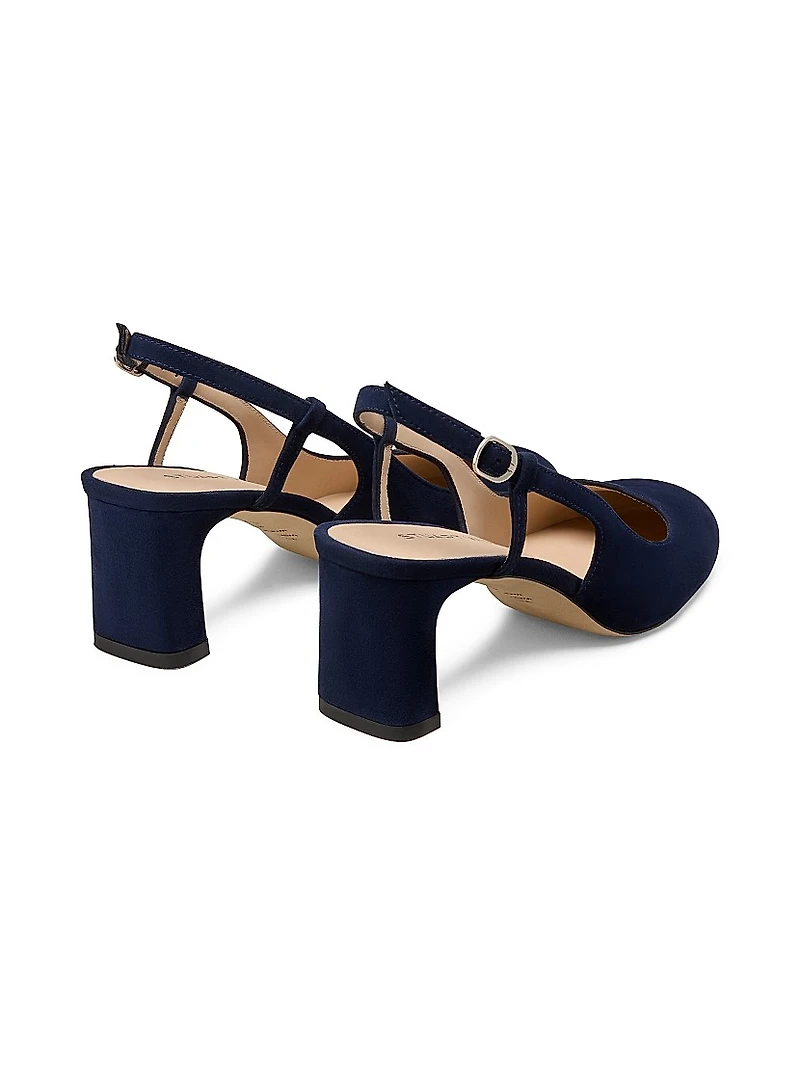 Babette 60MM Suede Slingback Pumps