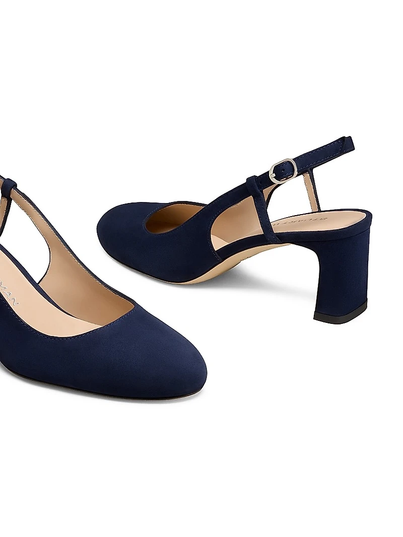 Babette 60MM Suede Slingback Pumps