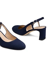 Babette 60MM Suede Slingback Pumps