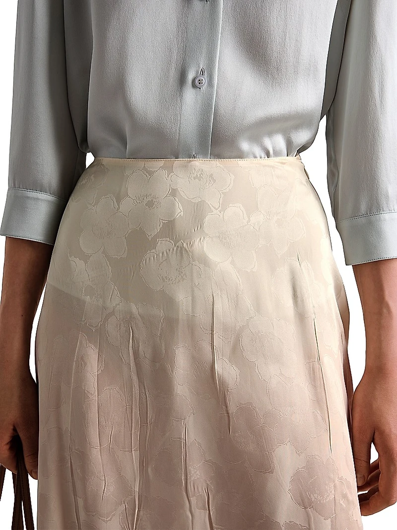 Floral Print Jacquard Skirt