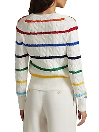 US Open Striped Cable-Knit Cardigan