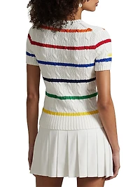 US Open Striped Cable-Knit Sweater