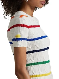 US Open Striped Cable-Knit Sweater